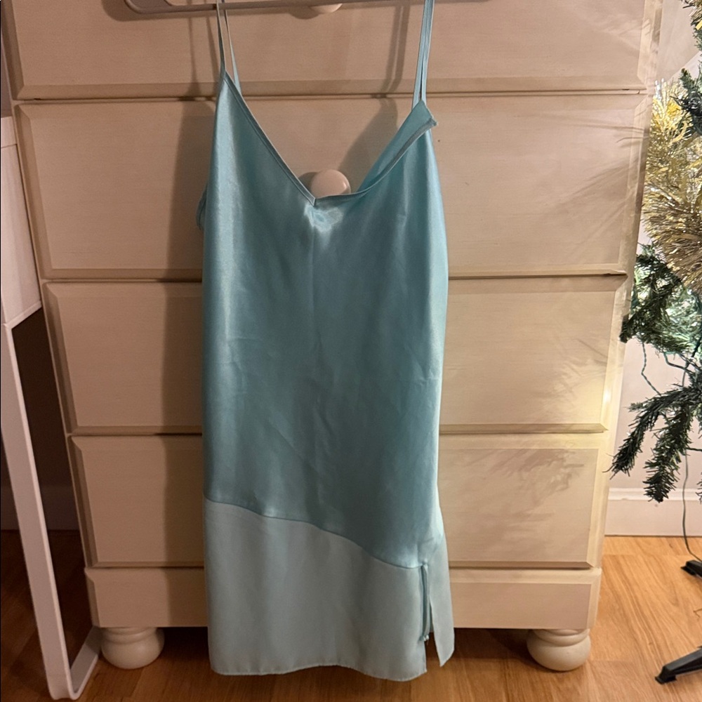 Jones New York Light Blue Satin Chemise